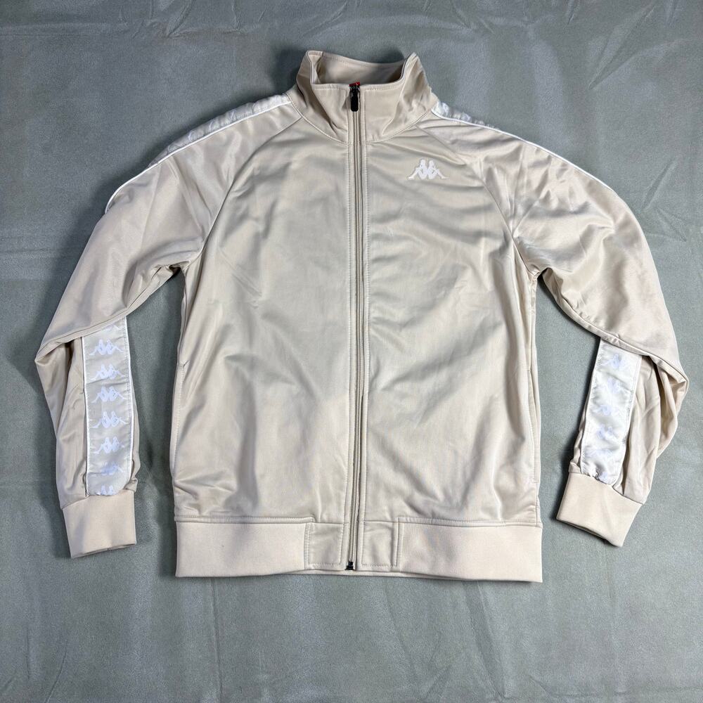 Kappa 222 Banda Dullo Track Jacket Beige Sz Small Full Zip Up Preowned